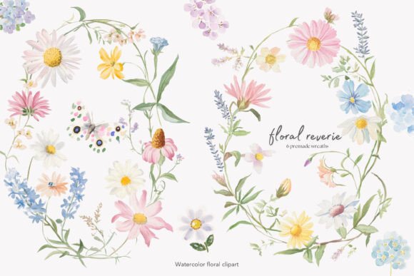 Download Floral Wreaths Watercolor Flowers - Wreaths Collection