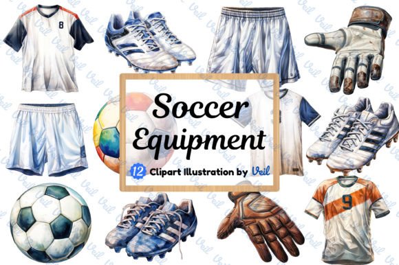 Download Soccer Equipment Clipart Bundle - Equipment Collection