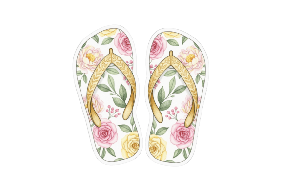 Download Watercolor Floral Patterned Flip-flops - Patterned Collection