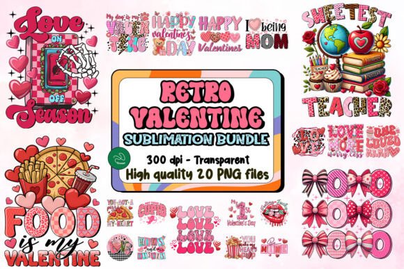 Download Retro Valentine Sublimation Bundle - Premium Resources