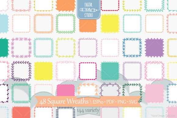 Download Color Square Wreaths | Borders, Frames - Wreaths Collection